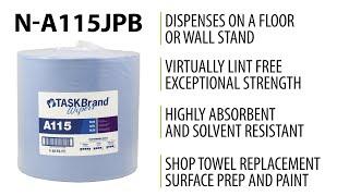 TaskBrand® A115 Advanced Performance Series Jumbo Roll - Blue