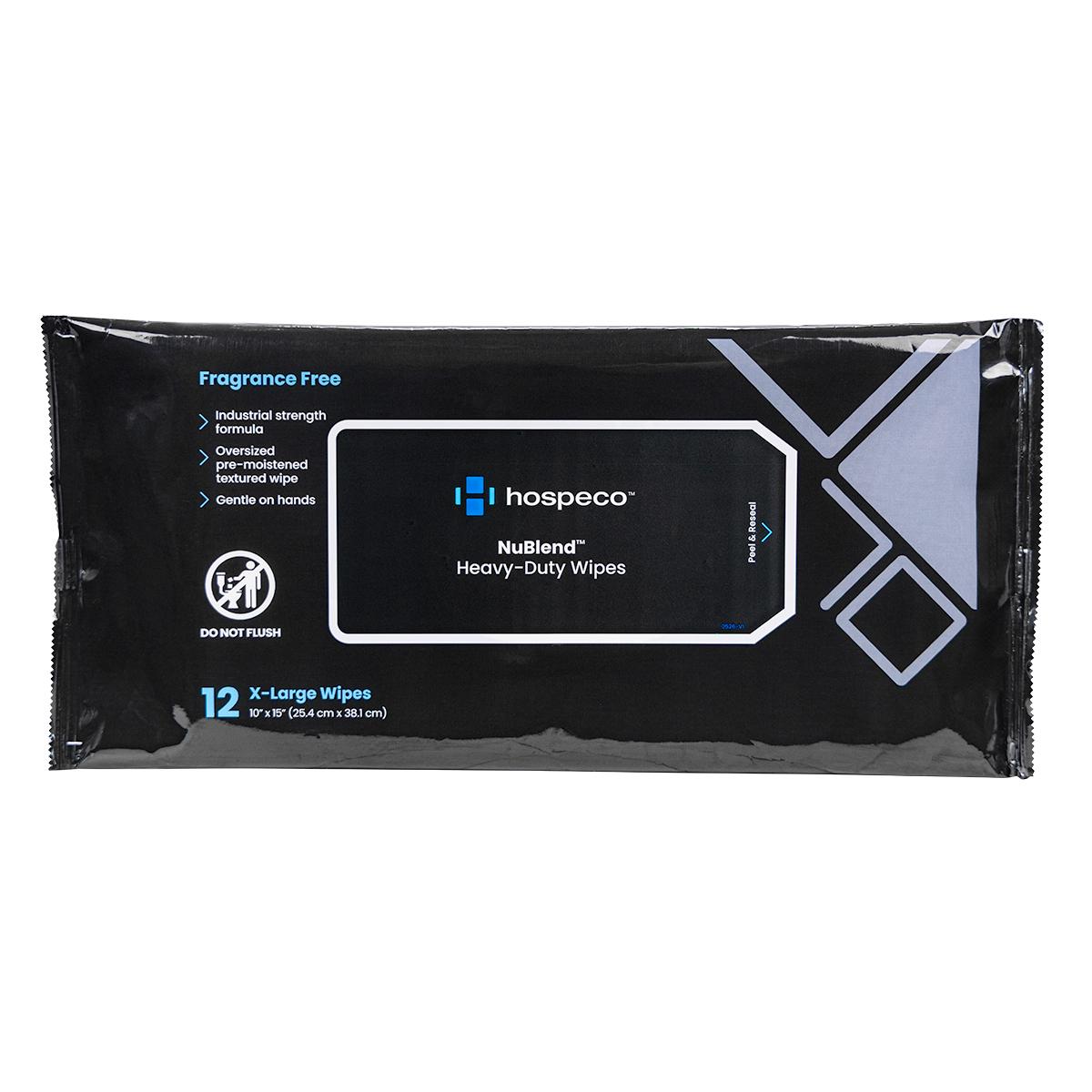 Hospeco™ NuBlend™ Heavy-Duty Industrial-Strength Pre-Moistened Textured Wipes, 10'x15