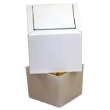 Health Gards® Swing Top Menstrual Care Receptacle, White 2201 2