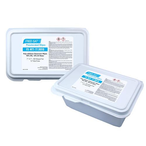 FREE-SAT® Pre-Saturated Poly-Cellulose Cleanroom Wipes, 90% IPA, 7