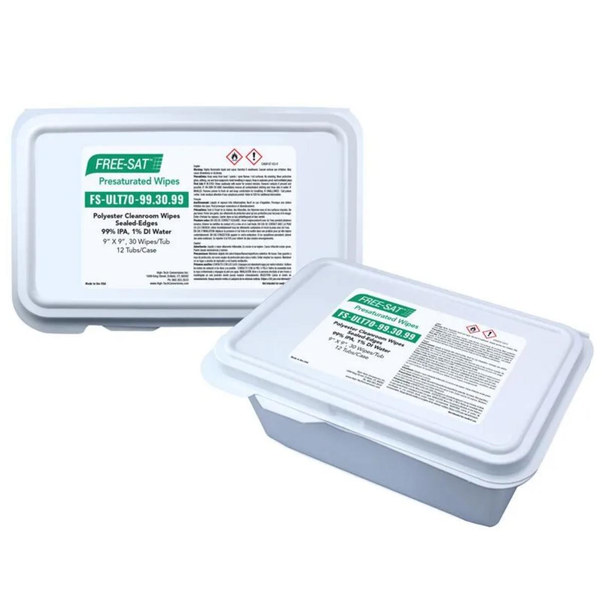 FREE-SAT® ULTIMATE™ Pre-Saturated Polyester Cleanroom Wipes, 99% IPA, 9
