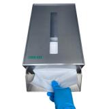Grab-EEZ® Cleanroom Wipe Dispenser, Stainless Steel, 1/ea GE DISP SS 2