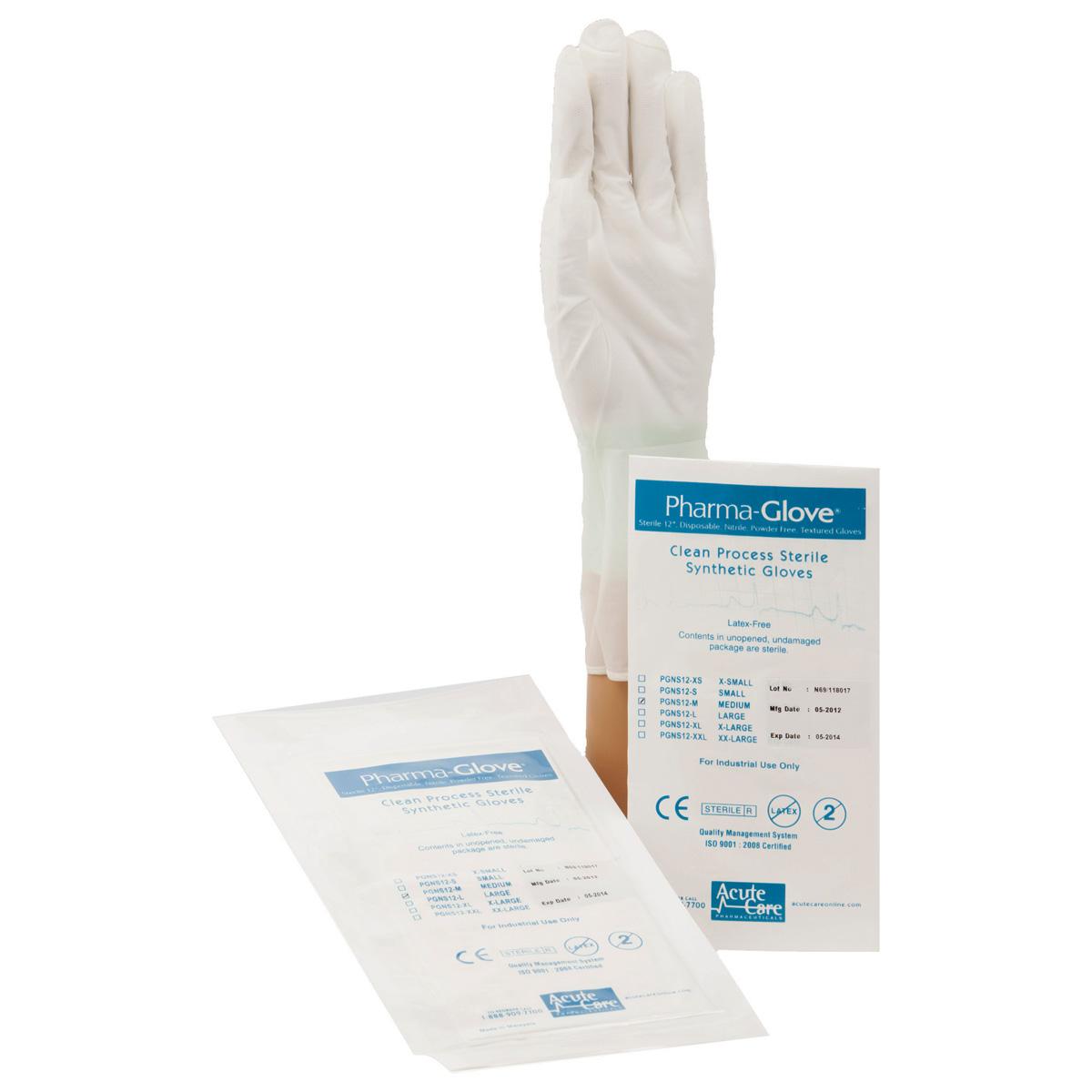 Pharma-Glove™ Nitrile Powder-Free Sterile Exam Gloves, 50 pr/bg - 4 bgs/cs, Natural, 5 mil - Small PGNS12 S