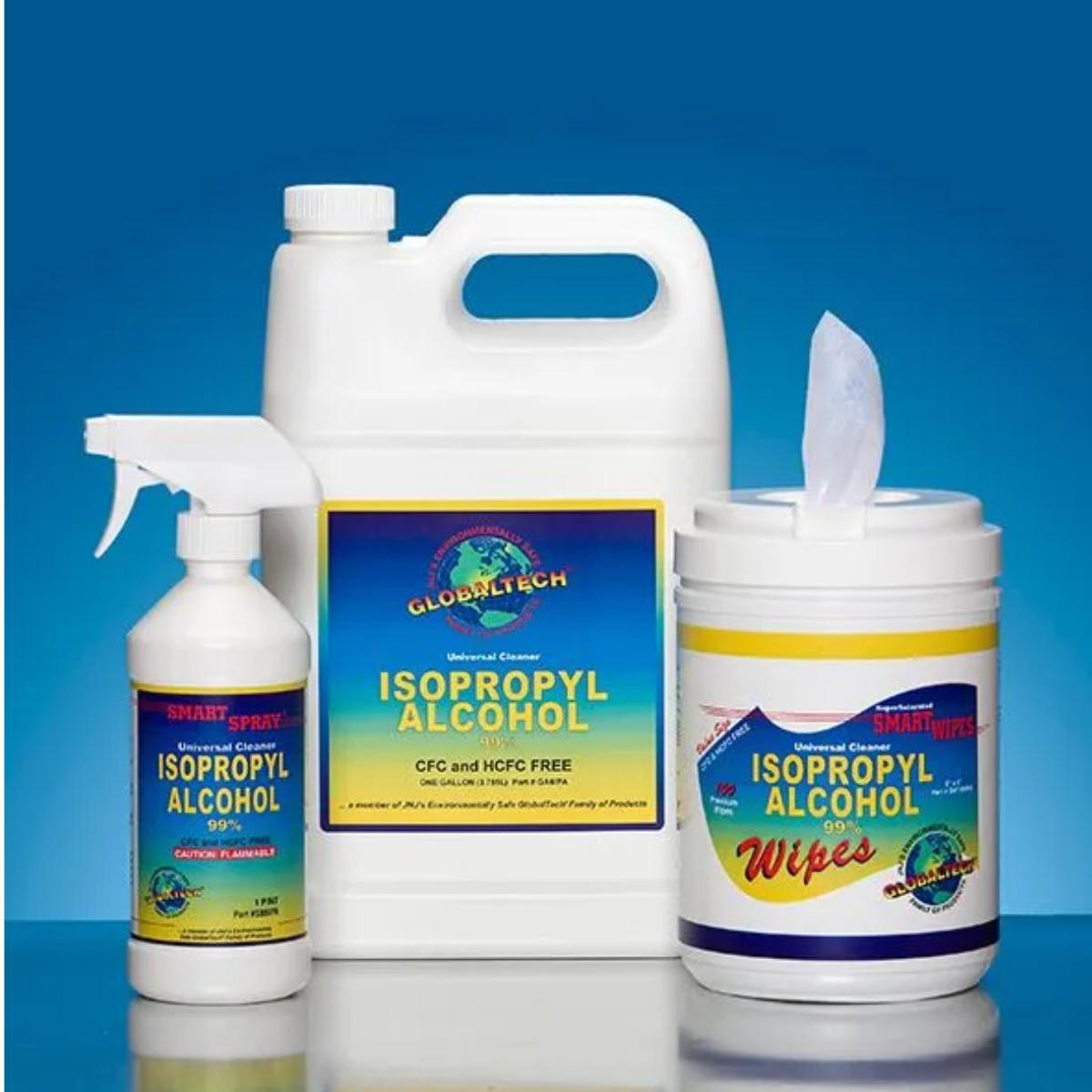 GlobalTech® 99% IPA Isopropyl Alcohol - 6x1 Pint Spray Bottles SB6IPA