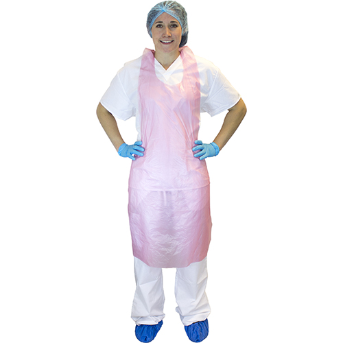 Safety Zone® ProGuard® Polyethylene Aprons, Red, 28