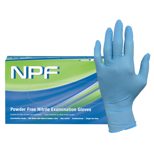 NITRILEPOWDER FREE EXAM GLOVES BLUE, 10/100-XLG