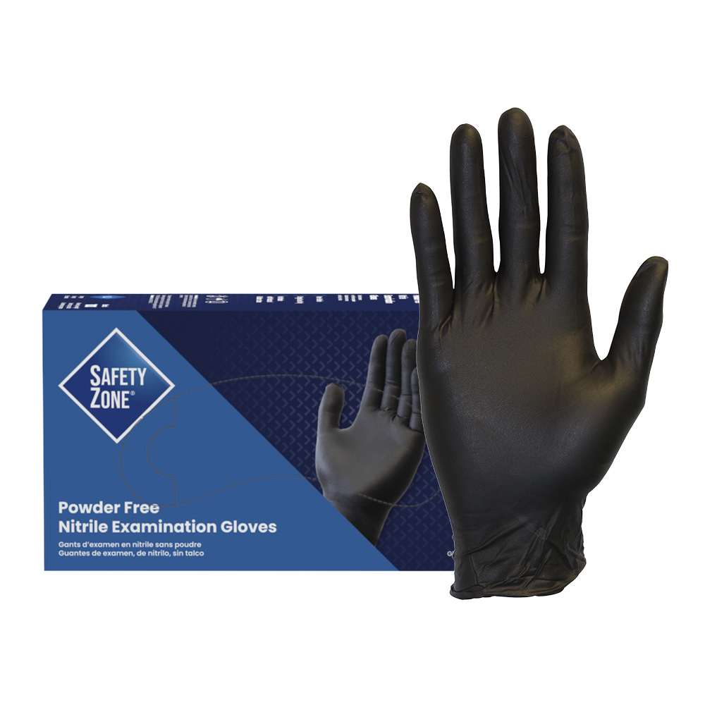 Shop Safety Zone® Nitrile Exam Powder Free Black 3.5 Mil Glove 2X