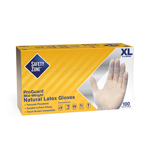 Shop Safety Zone® Latex Powdered 5 Mil Glove Natural X-Large GRDR