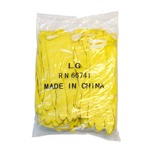Shop ProWorks® Latex Flock Lined 16 Mil Glove Yellow Large Bulk
