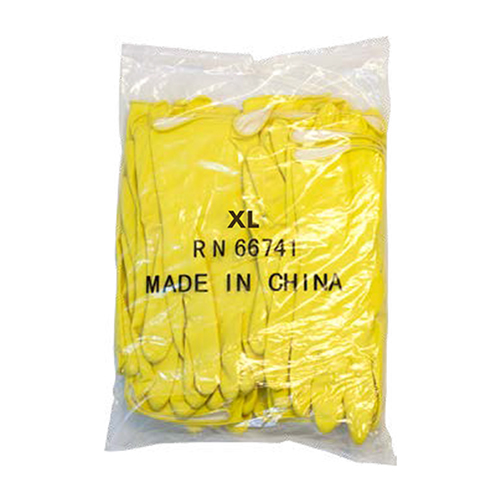 Shop ProWorks® Latex Flock Lined 16 Mil Glove Yellow X-Large Bulk