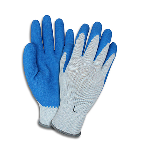 Safety Zone® Latex Foam Coated Knit Gloves, Gray/Blue, 12/pr - X-Large
