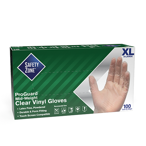 Vinyl Gloves, Powdered, 10x100, Clear, 3 mil — XL — product image