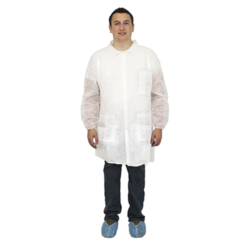 40G POLYPROPYLENE WHITE LABCOAT